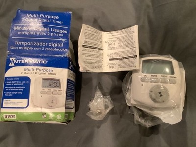 Intermatic Multi Purpose 2 Outlet Digital Timer DT620 Indoor  New Distressed Box