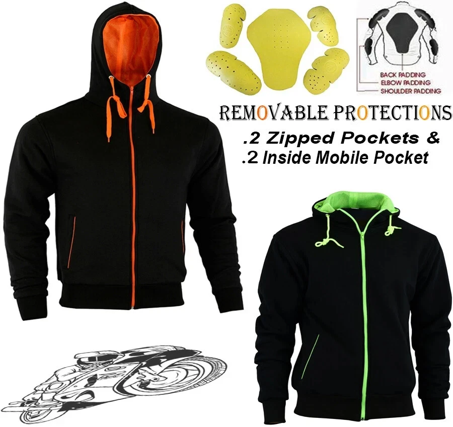 MENS BLACK FLEECE HOODIE REMOVABLE CE ARMOUR MOTORBIKE / MOTORCYCLE JACKET
Opens in a new window or
