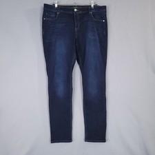 Jordache Jeans Women  s Dark Wash Size 18 Skinny Fusele Stretch Embroidered
