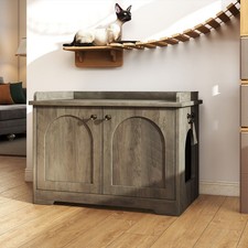 Cat Litter Box Enclosure Furniture With Scratching Pad Wooden Cat Washroom Pet