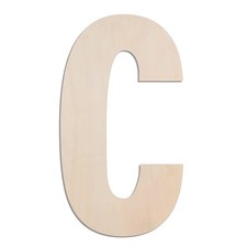 17 Inch Large Wooden Letter C 1/4 in Thick Big Wood Letter for Crafts and Wal...