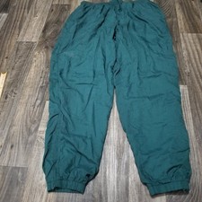 Vintage 90s Nike Pants Men  s XL Green Windbreaker Ankle Zip Track Swoosh