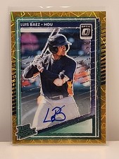 2025 Donruss Luis Baez Optic Signatures Gold Velocity Auto 10/10 Rated Prospect