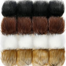 Tatuo 16PCS 4" Faux Fur Pom Poms Fluffy for Beanie Hat Shoe Scarf Bag DIY Craft