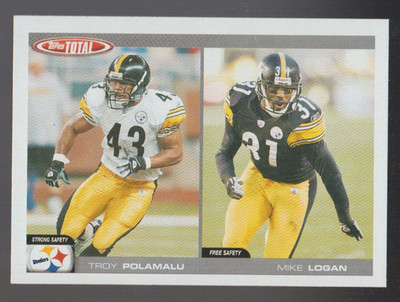 MIKE LOGAN Steelers 2004 Topps Total #244 ONLY ROOKIE CARD Troy Polamalu QTY