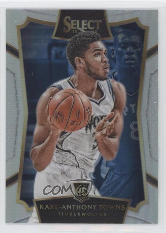 2015 Panini Select Concourse Silver Prizm Karl-Anthony Towns #16 Rookie RC 1j2