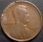1909-VDB Lincoln Cent - Partial Ear and Some Details Show on the Stalks