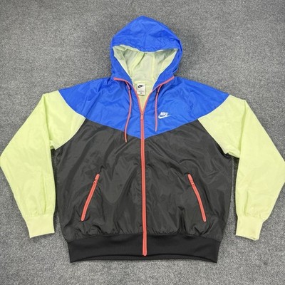Nike Jacket Men Medium Windrunner Blue Black Red Ice Green Sportswear DA0001 EUC