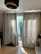 NEXT - Natural Cosy Texture Lined Eyelet Curtains   228w 232d(each curtain)  