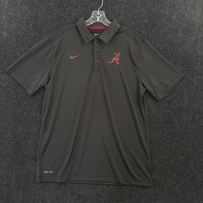 Alabama Crimson Tide Polo Shirt Men's Large Dark Gray Nike Dri-FIT Bama Golf