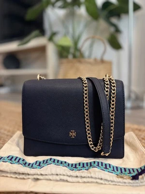Tory Burch Emerson Crossbody Bag In Navy Blue - Image 1 of 4