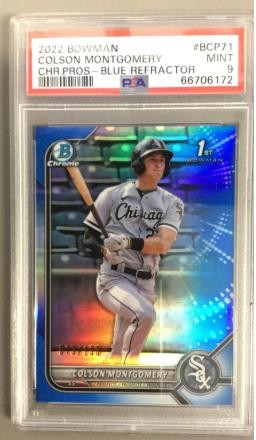 2022 Bowman Chrome #BCP71 Colson Montgomery BLUE Refractor RC PSA 9 /150