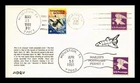 DR JIM STAMPS US COVER SPACE SHUTTLE FDC TRIPLE CANCEL SPACE CITY COVER SOCIETY