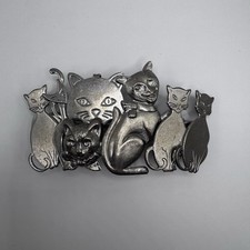 Vintage Cat Hair Clip - Cat Kitten Barrette - 90s Large Metal Hair Clips