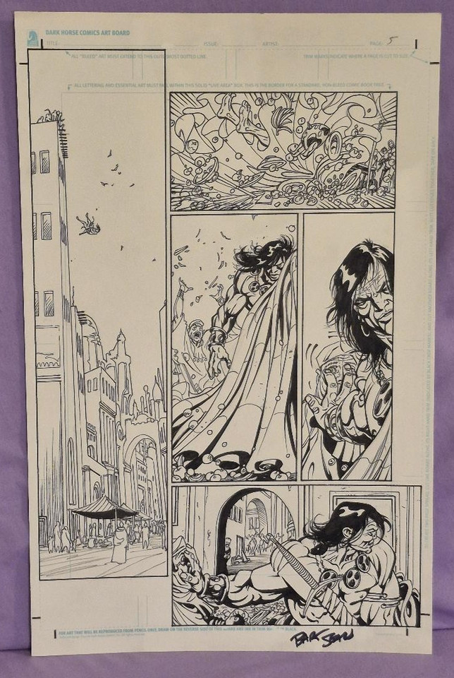 Conan the Barbarian Original Art Page #5 SIGNED by Bart Sears - Dark Horse Comic Art