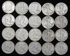$10 FACE VALUE 90% SILVER ROLL HALF DOLLARS 20 COINS FRANKLIN WALKING LIBERTY NR