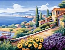 Spring Blossoms Printed Needlepoint Canvas Captivating Landscape