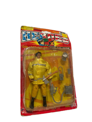 Vintage 2001 HEROES Action Figure Firefighter Funtastic - Afbeelding 1 van 16