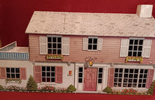 Vintage Marx Tin Litho Dollhouse 2 Story w/25 Pcs Furniture 33" X 12" X 17" Read