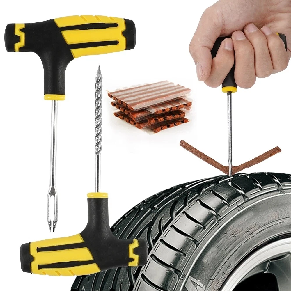 Car Tire Repair Kit With Rubber Strips Bike Tubeless Tyre Puncture Repair  Tools