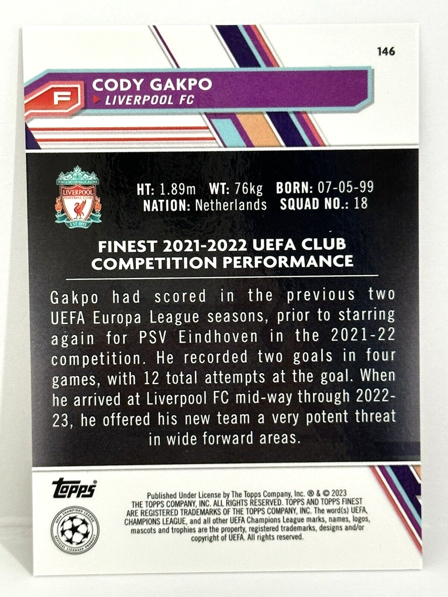 2022-23 Topps Finest UEFA Champion League Liverpool Cody