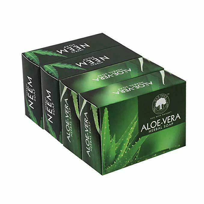 Alter Baum Kräuterseife Kamm, Aloe Vera Und Neem, 120g (Packung Mit 4) - Bild 2 von 2
