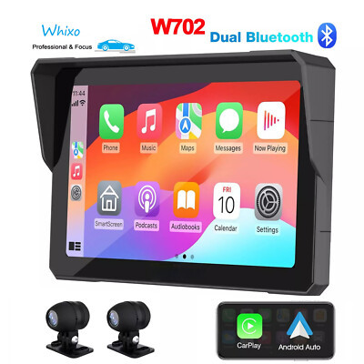 WHIXO W702 Moto Carplay Android Auto Waterproof Touch Screen Camera+Bluetooth