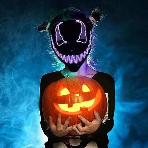 Neon LED Mask Light Up Costume Party Festival Cosplay Venom Halloween Mask - Picture 3 of 24