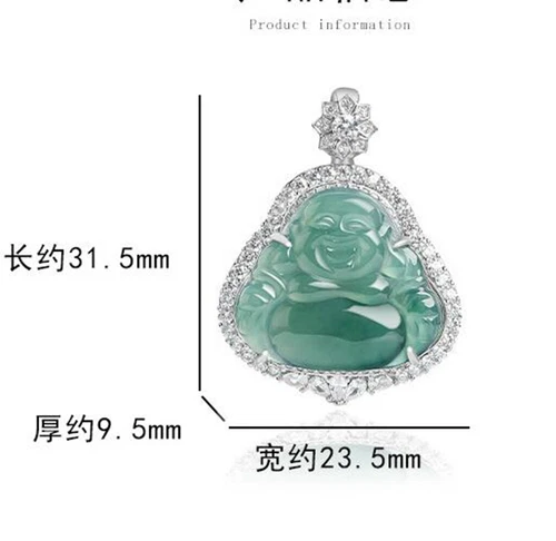 Zertifizierter grüner natürlicher Burma A Jade Jadeit 925 Silber Buddha Anhänger AAA - Bild 6 von 10