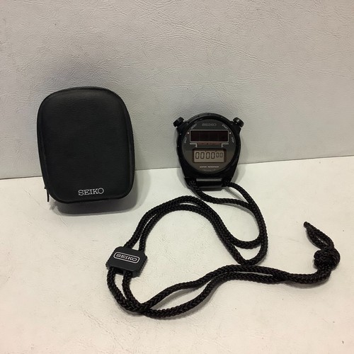 Vintage Seiko Stopwatch Solar Battery w/Case S025-6000 Japan