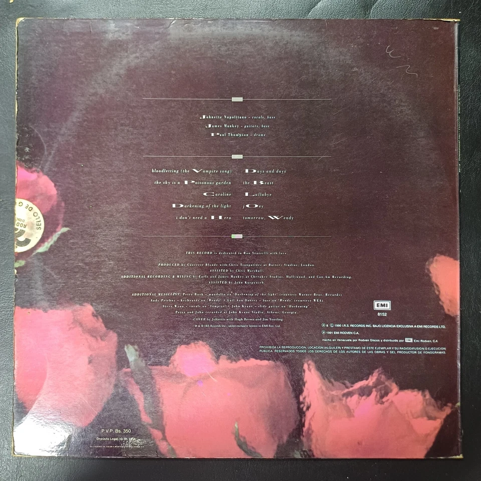 MUY RARO EDICIÓN VENEZUELA, 1991 - Concrete Blonde – Bloodletting - Hard Rock 🔥 Foto 2 de 4