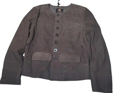 Famous Jackets Women's Jacket Suede Leather Brown Heavyweight Lined Barn Coat Xl