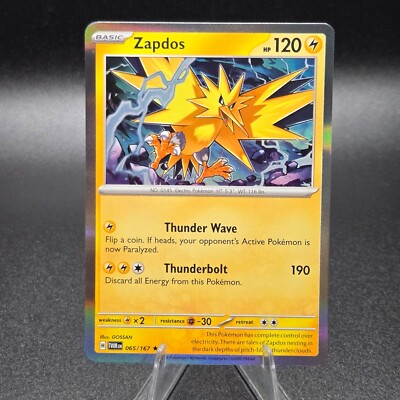 Pokemon TCG Zapdos 065/167 Twilight Masquerade Holo Rare NM | eBay