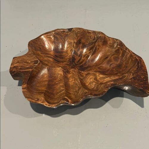 Wood look candy dish 7.25 inches x 5.5 inches