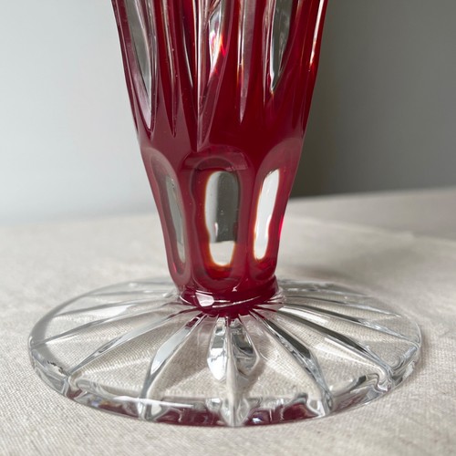 Val st Lambert crystal vase vintage cut to clear vase - Picture 7 of 15