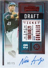 2020 Panini Contenders Draft Pick Ticket Auto Nick Gonzales #DPT-NG Red 02/75