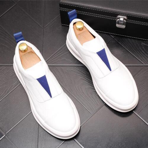 Men Loafers White Fashion Party Slip On Casual Dress Board Shoes Match Color New - Picture 1 of 16