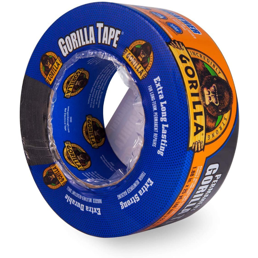 Gorilla All Weather Tape Permanent 1.88in x 25yd High Strength Waterproof, Black eBay