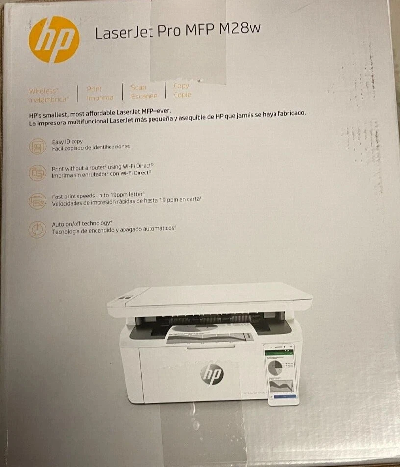 Brand New HP Laser Jet Pro All-in-One Printer- White- MFP M28w - Image 2 of 4