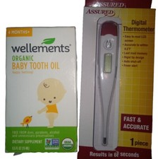 Lot Wellements Organic Baby Tooth Oil Digital Thermometer Teething