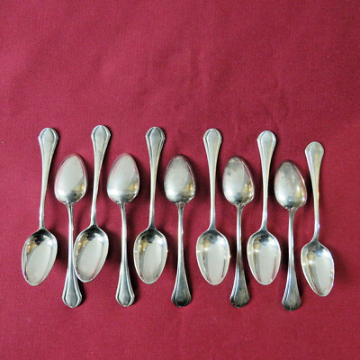 11 Christofle versilberte Metall Mokkalöffel Modell Printania Art Deco