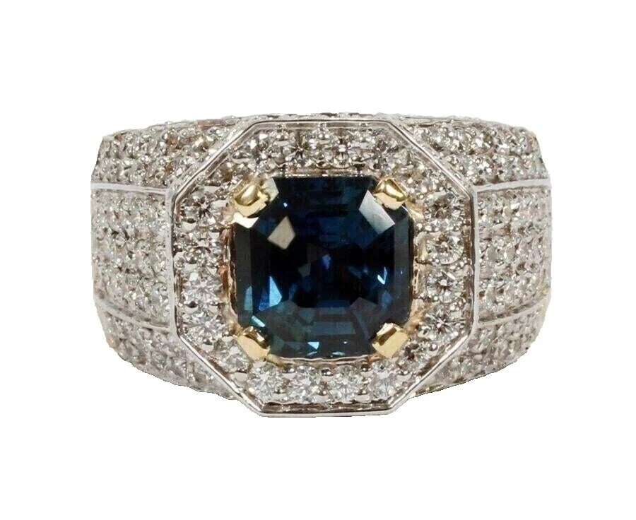 Anillos de oro amarillo piedra topacio para hombres