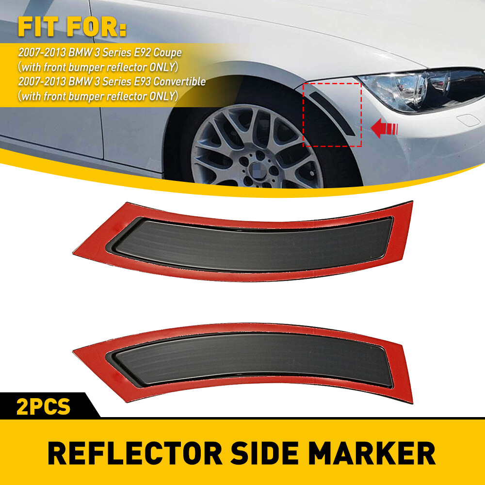 2007-13 BMW E92 328i E93 335i Smoked Front Bumper Reflector Side Marker Light