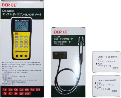 DER EE DE-5000 Handheld LCR Meter with TL-21 TL-22 TL-23 FULL SET