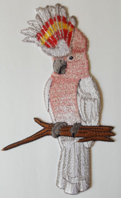 Major Mitchell's Cockatoo Parrot Bird Embroidered Patch 4''x 6.8'' 