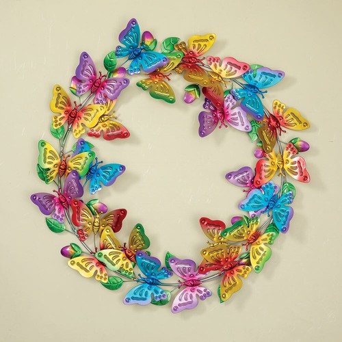 Set di 20 farfalle decorative con clip, decorazione di primavera, in metallo, per esterni, decorazione da tavolo