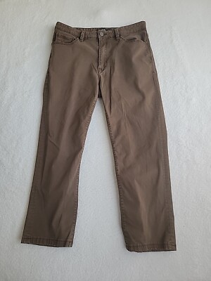 34 Heritage Men's Charisma Twill Straight Leg Pant in Brown Khaki Size 36 