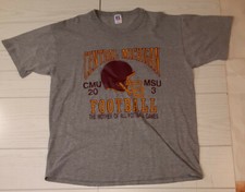 Central Mich.20 Mich, State 3 t-shirt Russell single stitch USA made football