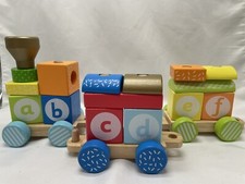 Early Learning Centre Wooden Stacking Toy Train - 3 Train Cars  20 Pc ABC  s 123