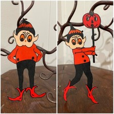 U Pick Vintage Inspired Goblin Man Stands,Pumpkin Halloween Cardstock Decoration